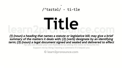 what does title mean.